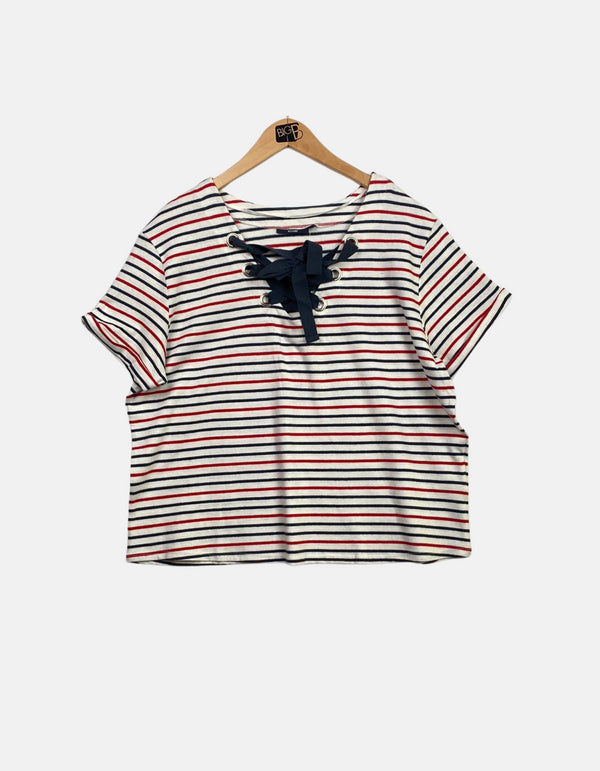 T-shirt red & blue line FM